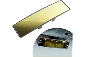 ‎EASYHOMIE Auto Rückspiegel, 300mm Gebogener Auto Innenspiege, Universeller Innenrückspiegel für Fahrzeuge und Schiffe, Weitwinkel-Panoramablick und Blendschutz (Gold)