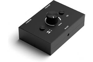 Nouiosa Metall 3.5mm Stereo Audio Schalter - 1 in 2 Out / 2 in 1 Out, manueller Wähler, kompatibel mit Smartphones, Laptops, PCs, Tablets, iPod Touch und mehr