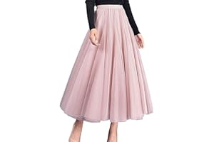 Dazzerake Gonna in Tulle Donna Elegante Morbida Gonna Lunga Estiva Tutu Vintage Taglia Unica