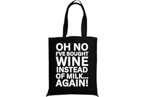 llanochslif Funny Gifts for Women - Funny Tote Bag 36x42cm, Black Cotton - Ladies Funny Gifts for Wine Lovers - Womens Funny Gifts - Jokey Wine Tote Bag for Ladies