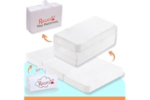 RUGUIES Max- Matelas Bebe 60x120 Pliable- Matelas Lit Un Maximum de Confort-Portable, Pliable et Reversible-Tapis Eveil Bebé-Coverage Washable, Waterproof et Antidérapante- Certificate Oeko-TEX.