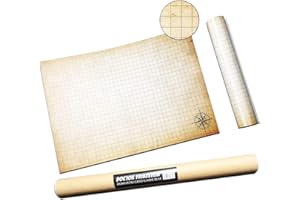 DOCTOR FRIKISTEIN Dungeon Grid Game Mat | Accessorio Essenziale per Giochi di Ruolo - Battaglie - Giochi da Tavolo | Compatibile con D&D, Pathfinder e Warhammer | Riutilizzabile, Resistente e Portatile (griglia)