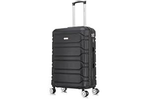 SKYLARK LUGGAGE Skylark 24" Medium Suitcase Check in Super Lightweight 4 Wheel Dual Spinner ABS Hard Shell Luggage with Built in 3-Digit Combination Lock for 15 to 20kg