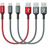 SIZUKA USB C Cable Fast Charging 3Pack 1 ft 3.1A Type C Fast Charging Cable | Nylon Fast Charging and Sync USB C Cable for Sa