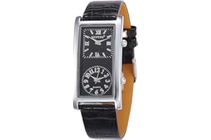 Unendlich U Fashion Damen Quarzarmbanduhr Schwarz PU Lederband Armbanduhr mit Doppelt Zifferblatt Römische, Arabische Ziffern für Geburtstagsgeschenk