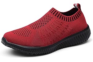 TIOSEBON Women Trainers Athletic Slip On Lightweight Walking Shoes - Breathable Running Sneakers