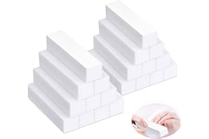 DBALL 20 Piezas Taco Pulidor Uñas Limas Blanca de Uñas Profesionales Bloques Almohadilla para Lijar para Familiar Salones Belleza Acrílico Gel El Uñas Cuidado Herramienta