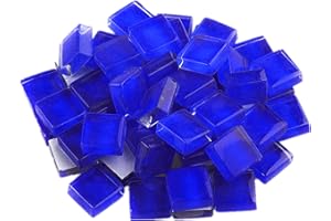 ANKTILY 200g Mosaiksteine Glassteine,1x1cm Glasmosaik Bulk-Quadrat Mosaikfliesen Glasfliesen,Mosaik Steine Glasstücke für Basteln, Haus Deko(Königsblau)