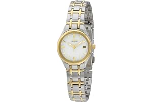 Citizen Damski analogowy zegarek kwarcowy z bransoletką ze stali nierdzewnej powlekanej EW1264-50A, biały, Einheitsgröße, bransoletka