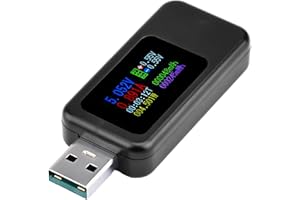 VOKTTA 2 tester USB, tester di tensione, multimetro, voltmetro, misuratore di corrente, 0 – 6,5 A, 4 – 30 V, indicatore di potenza, tensione, temperatura, tester per cavi USB