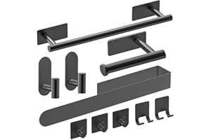 AIKER Porta Asciugamani Bagno,Versione Aggiornata Rettangolo Porta Asciugamani Bagno Adesivo 10PCS,Acciaio Inossidabile SUS304 Ispessito Accessori Bagno Per Mobili da Bagno arredo Bagno a Parete