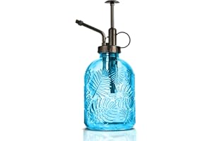KoGiio 360ML Verre Plantes Vaporisateur D'arrosage, Une Main Darrosage Pulvérisateur Brumisateur pour Jardinage Plantes, Nettoyage, L'alcool, Rétro avec Pompe Arrosoir - Bleu-Buse Bronze