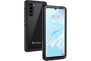 Lanhiem Funda Impermeable Huawei P30 Pro, Carcasa Resistente Al Agua IP68 [Protección de 360 Grados], Carcasa para Huawei P30 Pro con Protector de Pantalla Incorporado, Negro
