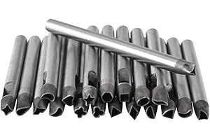 ACOGEDOR Set de perforation creux en cuir, outil de trou de perforation de fleur en acier au carbone 20pcs / set 5mm pour décoration de portefeuille/ceinture