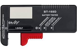 Bestgle batterietester zum prüfen des ladezustands digitaler battery checker detection universal batterieprüfer mit lcd display batteriemessgerät batterie testgerät für aa aaa c d 9v 1.5v schwarz rot
