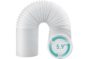 AGPTEK Tubo de Aire Acondicionado Portátil, Manguera de Escape Extension PP, Diámetro 15 cm, Mejor Ductilidad 28-150cm