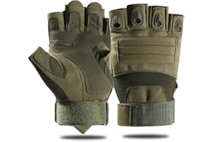 NuCamper Rękawiczki taktyczne z półpalcem, twarde Knuckle, wojskowe, dla mężczyzn, bezpalcowe, do obsługi ekranów dotykowych, do jazdy na motocyklu, treningu walki, strzelania, polowania, sportów na