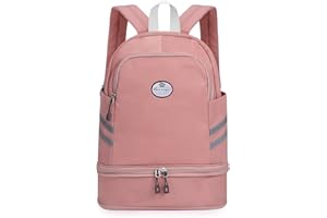 HUA ANGEL Sac à Dos Femme 20-30L Imperméable Pliable & Extensible avec Compartiment à Chaussures, Séparation Sec-Humide, Multi-Poches - Pour Sport Voyage Gym Randonnée Piscine Plage Yoga