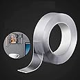 SHREE HANS CREATION Double Sided Adhesive Silicon Tape | Transparent | Heat Resistant | Multi Use | Washable | Reusable| | Sticky | No Trace | Anti-Slip Gel | Cello Tape Nano (3 Mtr)