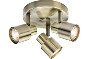 Knightsbridge Triple GU10 Spotlight in Antique Brass