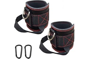 HemeraPhit Chevillère en cuir véritable avec anneau en D rembourré pour entraînement de la hanche et de la jambe, pour homme et femme