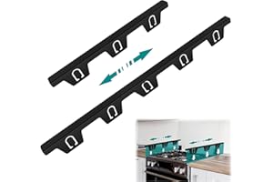 ‎VANROUG 4 Pcs Stainless Steel Stove Gap Covers,Kitchen Stove Counter Gap Cover, Stove Counter Gap Cover, Stove Gap Filler Retractable Length 14.3"/365mm to 28.7"/730mm (Black)