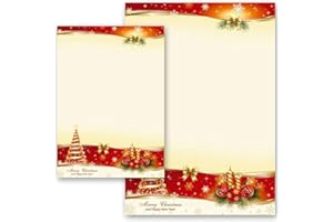 PAPER-MEDIA Papier à motif à lettres PACIFIQUES DE NOËL 50 feuille de papier DIN A4 90g/m²