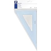 STAEDTLER Mars 567 30&deg;/60&deg; &ndash; 31 cm, Transparent | Translucent blue geometry ruler with bevel for ink, graduation from the edg