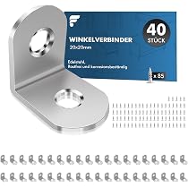 20er Set Winkelverbinder Mit Saugnapf – Edelstahl Eckwinkel Für Glasmöbel, Regale & Vitrinen, Inkl. Schrauben