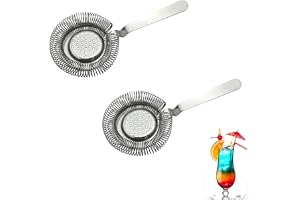 Cerioll 2 st cocktailsil, barsil av rostfritt stål, bartendersil, professionellt filterverktyg, 12 cm, silversilver, 7 cm nät