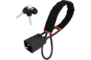 KINBERRY Steering Wheel Lock with 3 Keys,Seat Belt Lock High Visibility Cut Resistance Anti-Theft Device Universal Steering Wheel for Cars SUV Van Golf Cart Truck, Black