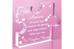 PulangRen Regalo Amica, Regalo Amica Compleanno, Puzzle A Blocchi in Acrilico Inciso, Regali Amica, Regalo Migliore Amica Compleanno, Regalo per Amica, Regalo Amica Speciale, Regalo Amica Natale