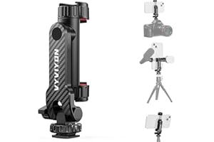 VYVIYON Handyhalterung Stativ Adapter Zubehör für Tripod und Selfie Stick, Smartphone Halterung mit 2 Kaltschuh und 1/4, 360° drehbar und 180° neigbar,Kompatibel mit iPhone, Samsung, Google, Kamera