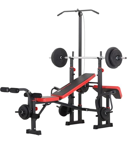 Câble De Traction LAT Pour Banc Musculation Marbo Sport - Accessoire Banc Semi-Pro, Réglable Haut/bas