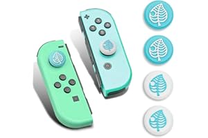 DLseego 4 Pack Capuchon de Joystick Compatible pour Switch & Switch Lite, Antidérapants en Silicone Pouce PoignéEs Couvercle pour Joy-Con Controller(Bleu&Blanc)