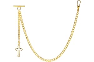 ZTA Herren Albert Kette Taschenuhr Kette Weste Kette für Männer FOB T BAR mit Hohl Kreuz Design Anhänger FOB Charme