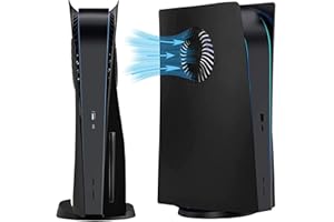 HATOFES PS5 Frontplatten mit Kühlöffnungen für Disc Edition stoßfeste für Playstation 5-Konsolenplatten Ersatz Seitenplatten Zubehör Kratzfeste staubdichte ABS Schwarz