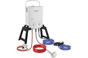 CAMPLUX 5L Gas Water Heater with 4.3L Water Pump, Freestanding Tankless Water Heater, AY132Max Instant LPG Water Boiler with Carrying Bag, for Camping/Outdoor Showers