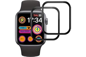 BEUKEI Verre Trempé pour Apple Watch Series 6/5/4/SE 40mm, 2 Pièces Vitre en verre trempé [3D Incurvé Couverture Complète][Sans Bulless][Haute Sensibilité] Film Protection
