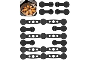 ACOMTUO 12 Stück Magnetische Backpapier Befestigungsschnalle, Magnete Für Airfryer Backpapie, Magnetische Silikonschnallen für Heißluftfritteusen, Lebensmittelechtes Silikon