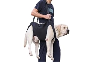 BT Bear Dog Carry Sling, Dogs Emergency Backpack Pet Legs Support & Rehabilitation Lift Harness, Dog Carrier for Senior Joint Injuries, Arthritis, Up and Down Stairs, Paralysis Dogs Walk (L)