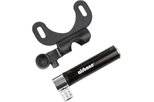 GIYO mini pump "airbone", for FV/DV with adapter to A/V, 49 g only, black/silver, with bracket, max. 100 PSI / 7 bar, box