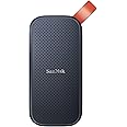 SanDisk 2TB Portable SSD, SSD external drive, up to 520 MB/s read speeds, external solid state drive, robust SSD, fastening loop made of durable rubber, Grey
