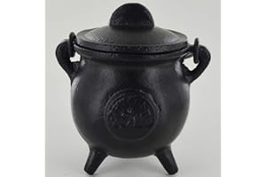FIESTA STUDIOS Chaudron en fonte, arbre de vie et petite sorcière, accessoire magique pour potions wicca, néopaganisme, cadeau idéal