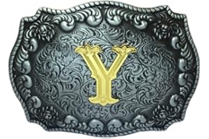 COOLLA Belt Buckle for Men- Initial Letters ABCDEFG to Z Western Rodeo Texas Cowboy Large Belt Buckles