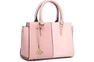 Miss Lulu Ladies’ Chic Top-Handle Bag - Luxury Tote Minimalist Design - Fashion Crossbody Bag with Colour Blocking - Versatile for Business and Casual Use
