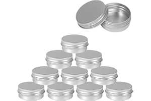 GGISUI 10 Stücke Leer Döschen, Aluminium Kleine Gläser mit Deckel, Reise Cremedose Tiegel 15ML Cremedose Leer Runde Metalldosen für lippenbalsam, Lotion, Creme, Masken, Mini-Kerzen, Kosmetik