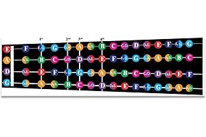 QMG Diapasón de violín codificado por colores, aprender a tocar violín y teoría musical, apto para todos los niveles, fabricado en Estados Unidos