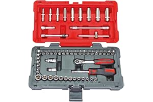 KS Tools 922.0654 - Caisse à Outils Complète en Coffret de Maintenance de 1/4 - 4 à 14 mm - Coffret de Douilles et Embouts - Outillage Mécanique de Notre Gamme Ultimate avec Clé à Cliquet - 54 Pièces
