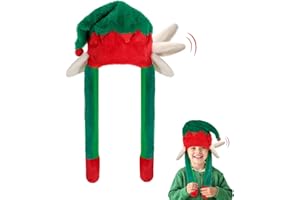 HIFOT Cappello Natale, Peluche Cappello Orecchie Che Si Muovono, Natale Cappello con Orecchie Che Si Muovono, Cappello con Orecchie Che Si Alzano, Cappelli Divertenti Cappelli Natale per Festa di Natale